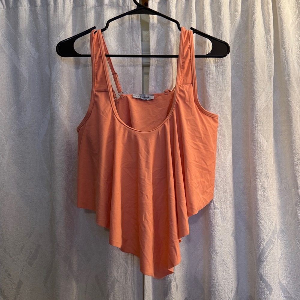Asymmetrical Peach Tank Top